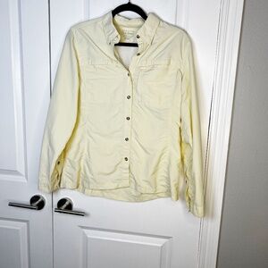 L.L Bean Tropicwear Shirt, Long-Sleeve Yellow Size M Travel button down top